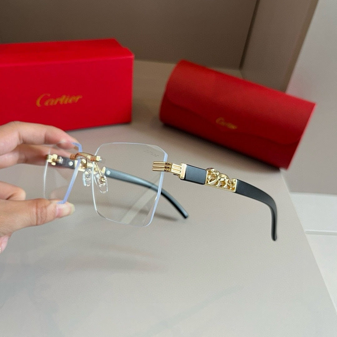 Cartier Lightweight Metal Rimless Silver Lens Sunglasses for Men & Wo - 487230 - detail image 7