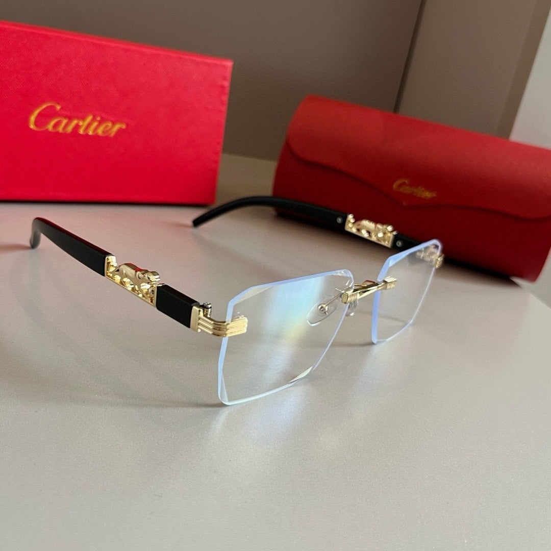 Cartier Lightweight Metal Rimless Silver Lens Sunglasses for Men & Wo - 487230