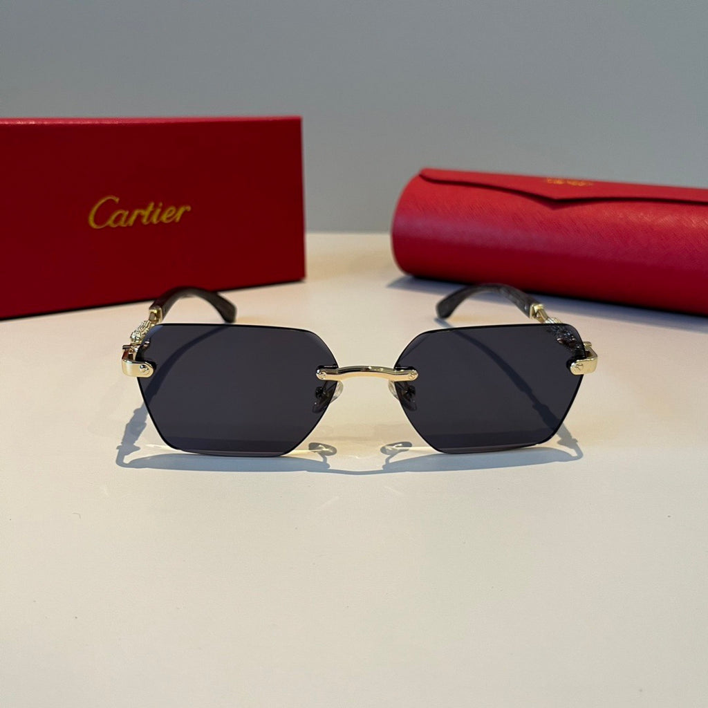 Cartier Lightweight Metal Rimless Silver Lens Sunglasses for Men & Wo - 358561 - detail image 2