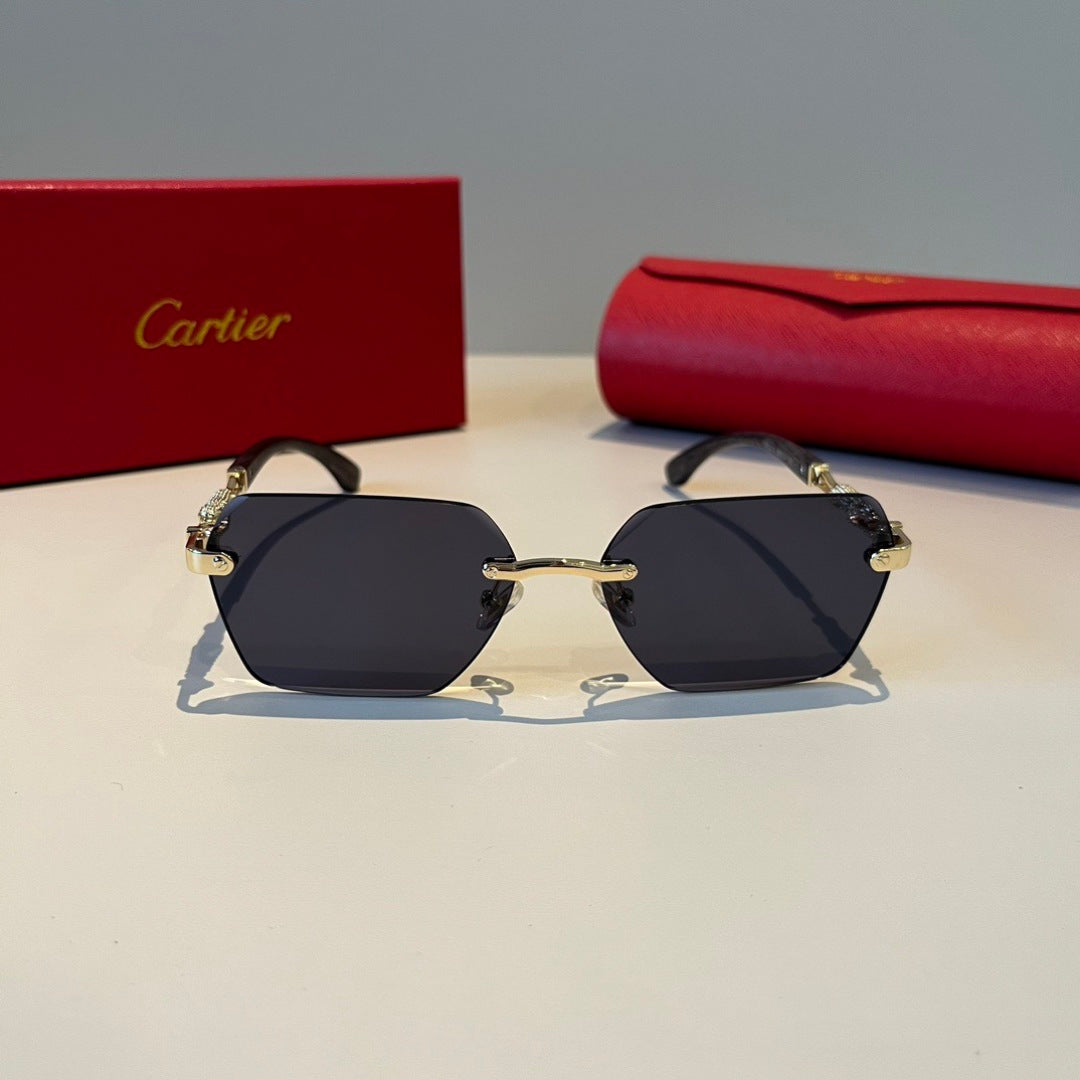 Cartier Lightweight Metal Rimless Silver Lens Sunglasses for Men & Wo - 358561 - detail image 2