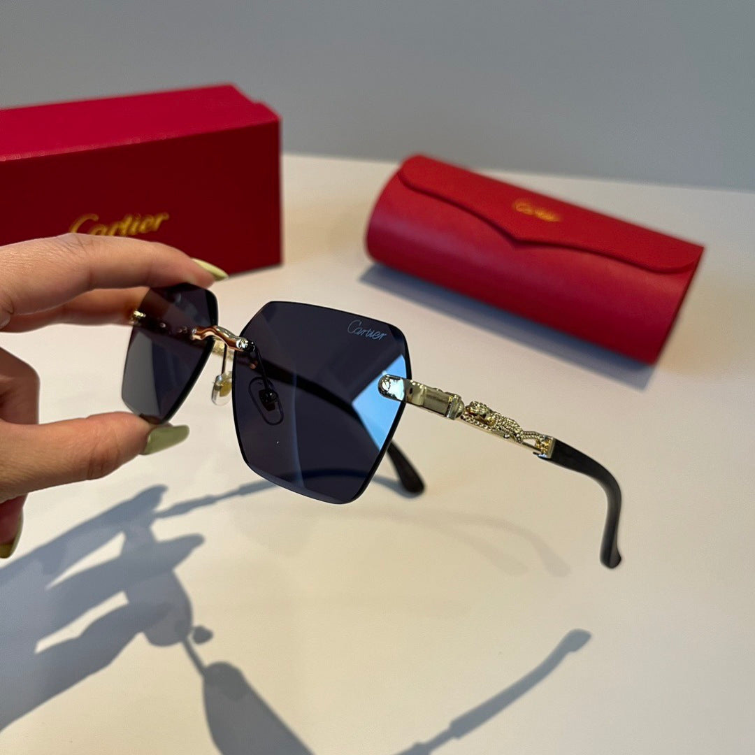Cartier Lightweight Metal Rimless Silver Lens Sunglasses for Men & Wo - 358561 - detail image 4
