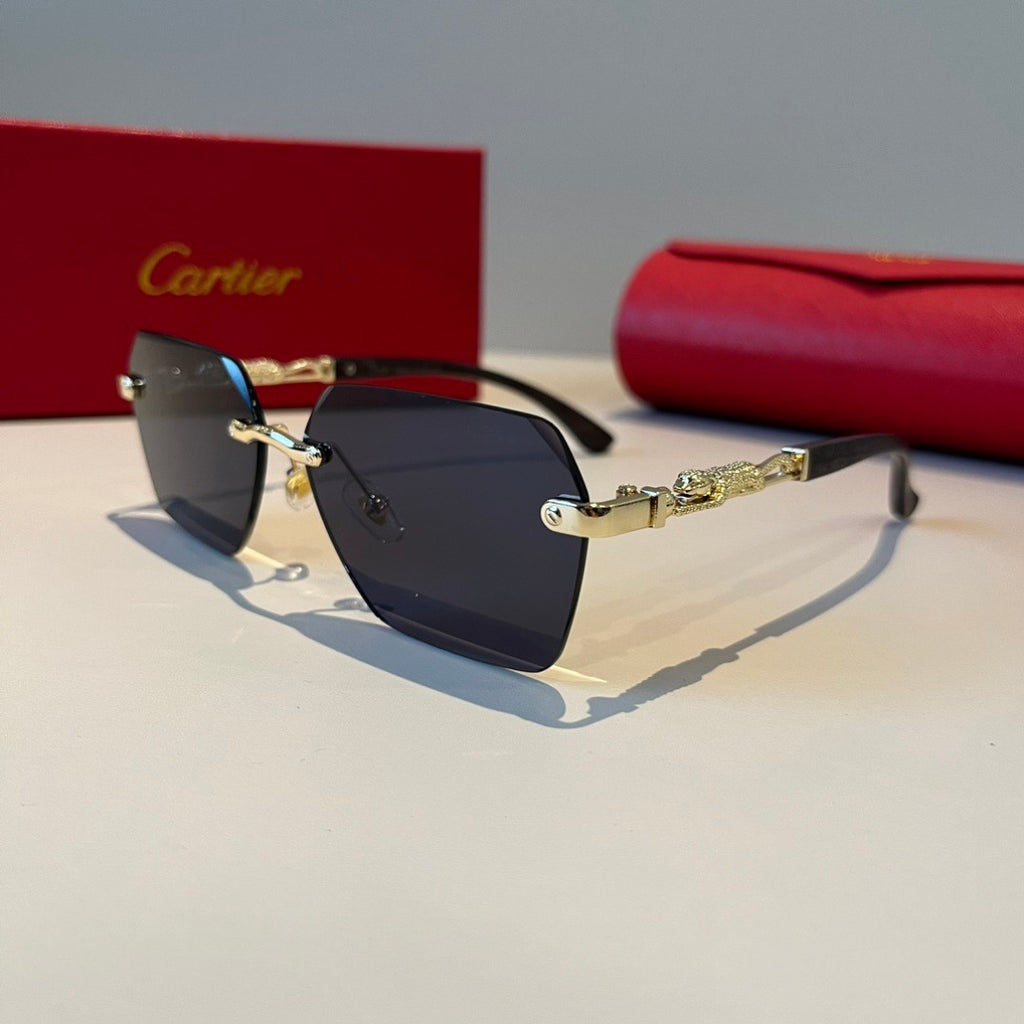 Cartier Lightweight Metal Rimless Silver Lens Sunglasses for Men & Wo - 358561 - detail image 3