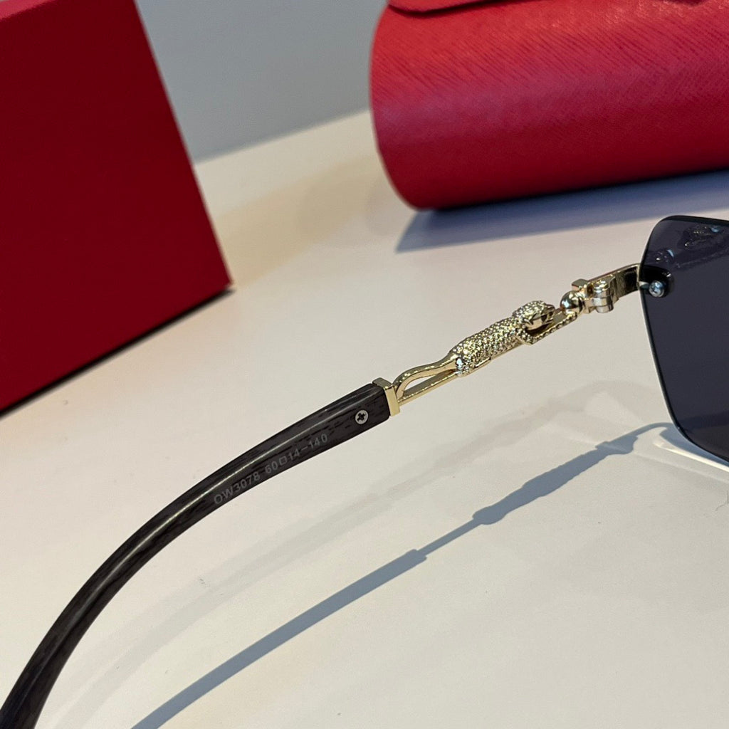 Cartier Lightweight Metal Rimless Silver Lens Sunglasses for Men & Wo - 358561 - detail image 10