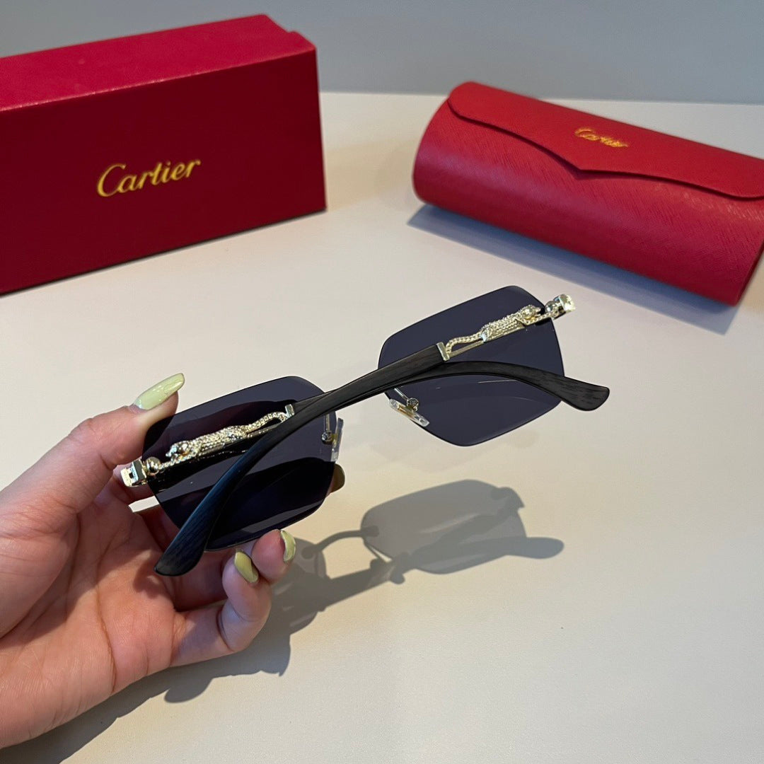 Cartier Lightweight Metal Rimless Silver Lens Sunglasses for Men & Wo - 358561 - detail image 7