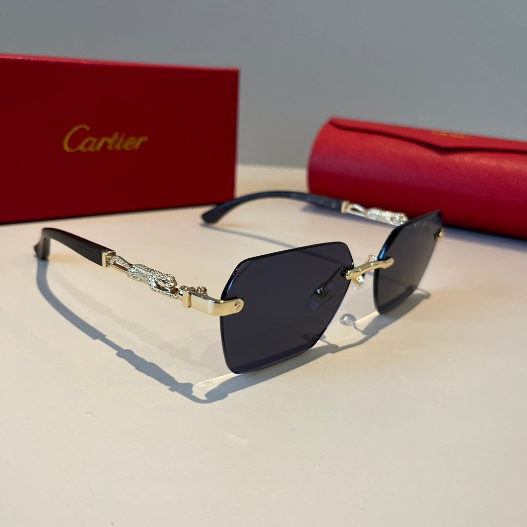 Cartier Lightweight Metal Rimless Silver Lens Sunglasses for Men & Wo - 358561