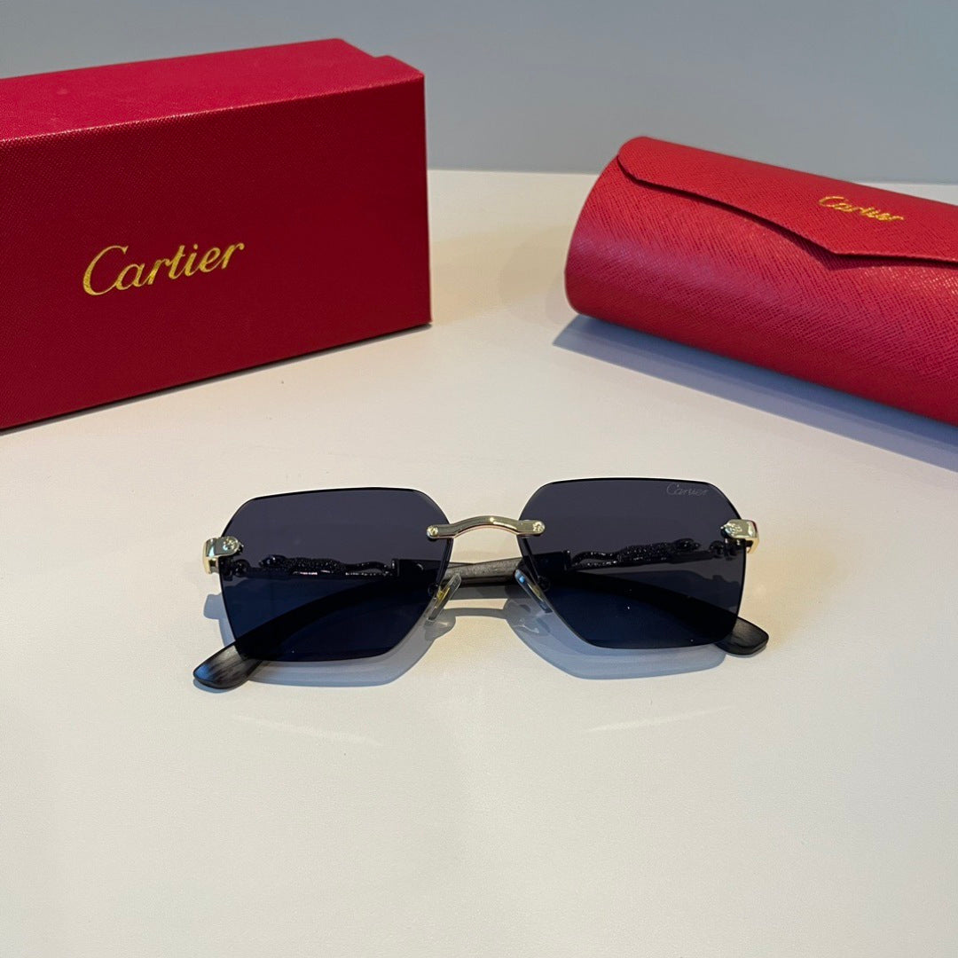 Cartier Lightweight Metal Rimless Silver Lens Sunglasses for Men & Wo - 358561 - detail image 8