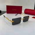 Cartier Lightweight Metal Rimless Silver Lens Sunglasses for Men & Wo - 358555