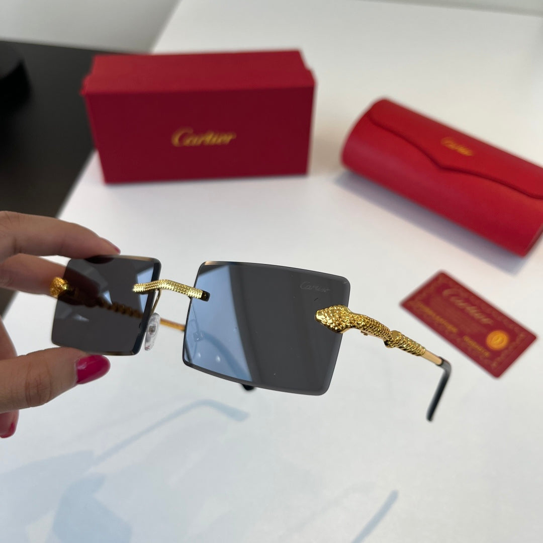 Cartier Lightweight Metal Rimless Silver Lens Sunglasses for Men & Wo - 399049 - detail image 4
