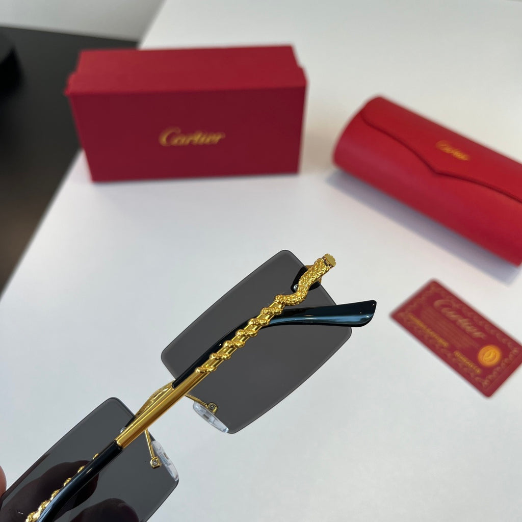 Cartier Lightweight Metal Rimless Silver Lens Sunglasses for Men & Wo - 399049 - detail image 8