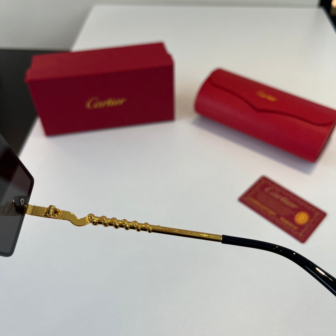 Cartier Lightweight Metal Rimless Silver Lens Sunglasses for Men & Wo - 358555 - detail image 10