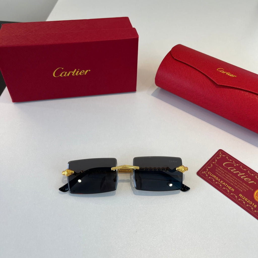 Cartier Lightweight Metal Rimless Silver Lens Sunglasses for Men & Wo - 358555 - detail image 5