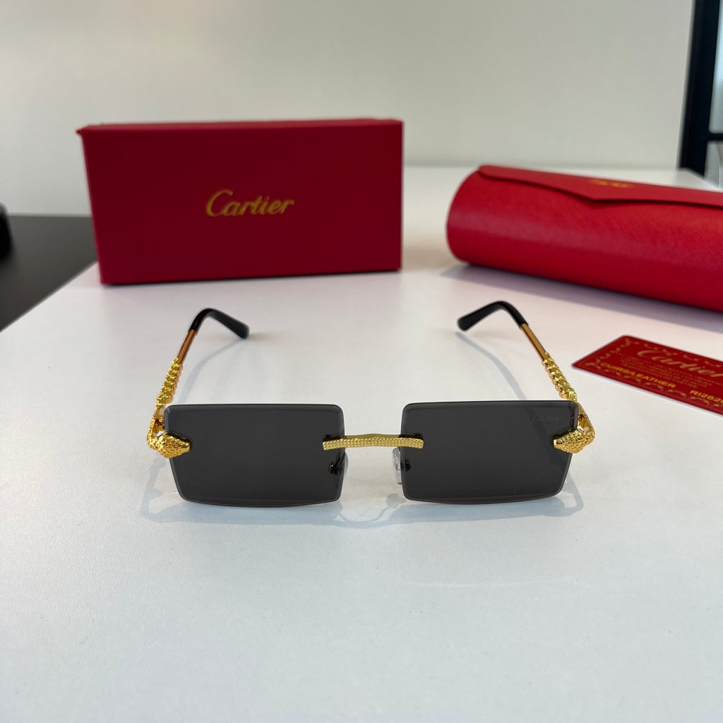 Cartier Lightweight Metal Rimless Silver Lens Sunglasses for Men & Wo - 449497 - detail image 2