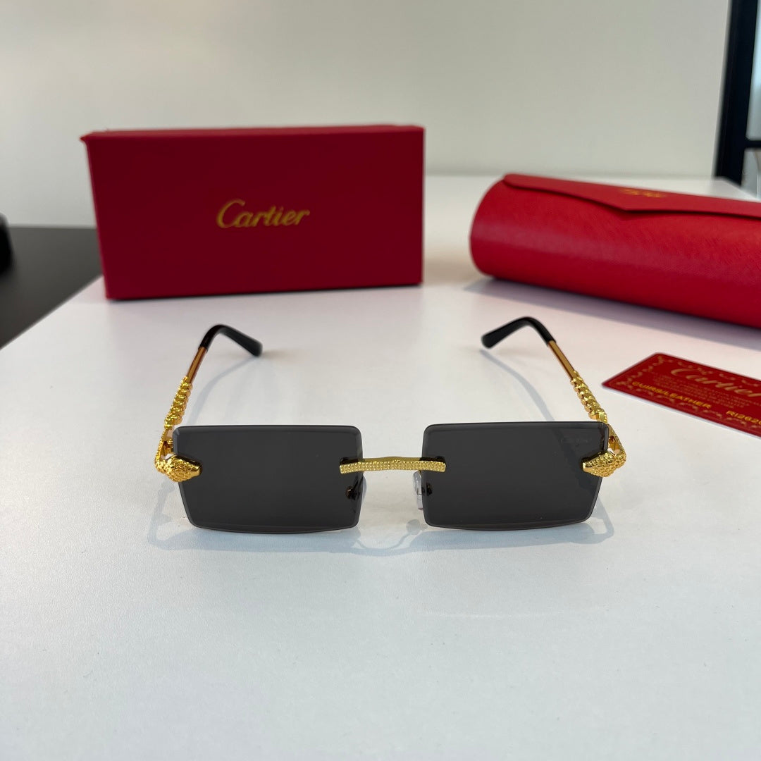 Cartier Lightweight Metal Rimless Silver Lens Sunglasses for Men & Wo - 358555 - detail image 2