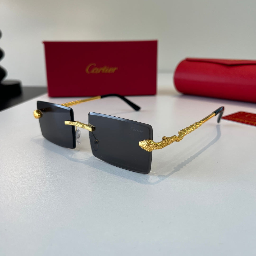 Cartier Lightweight Metal Rimless Silver Lens Sunglasses for Men & Wo - 358555 - detail image 3