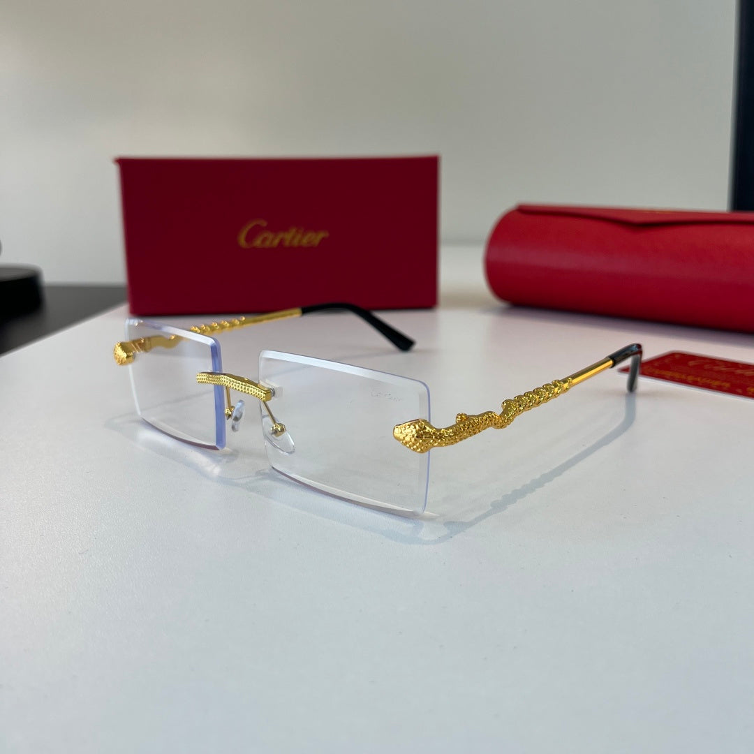 Cartier Lightweight Metal Rimless Silver Lens Sunglasses for Men & Wo - 358556 - detail image 3