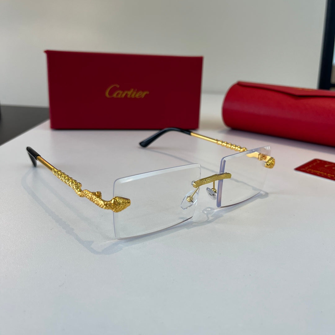 Cartier Lightweight Metal Rimless Silver Lens Sunglasses for Men & Wo - 358556