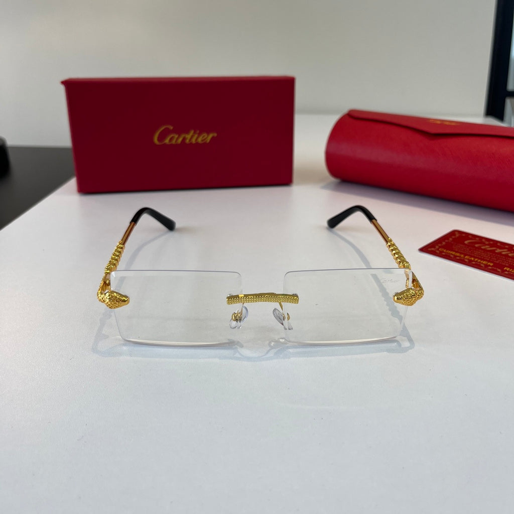 Cartier Lightweight Metal Rimless Silver Lens Sunglasses for Men & Wo - 358556 - detail image 2