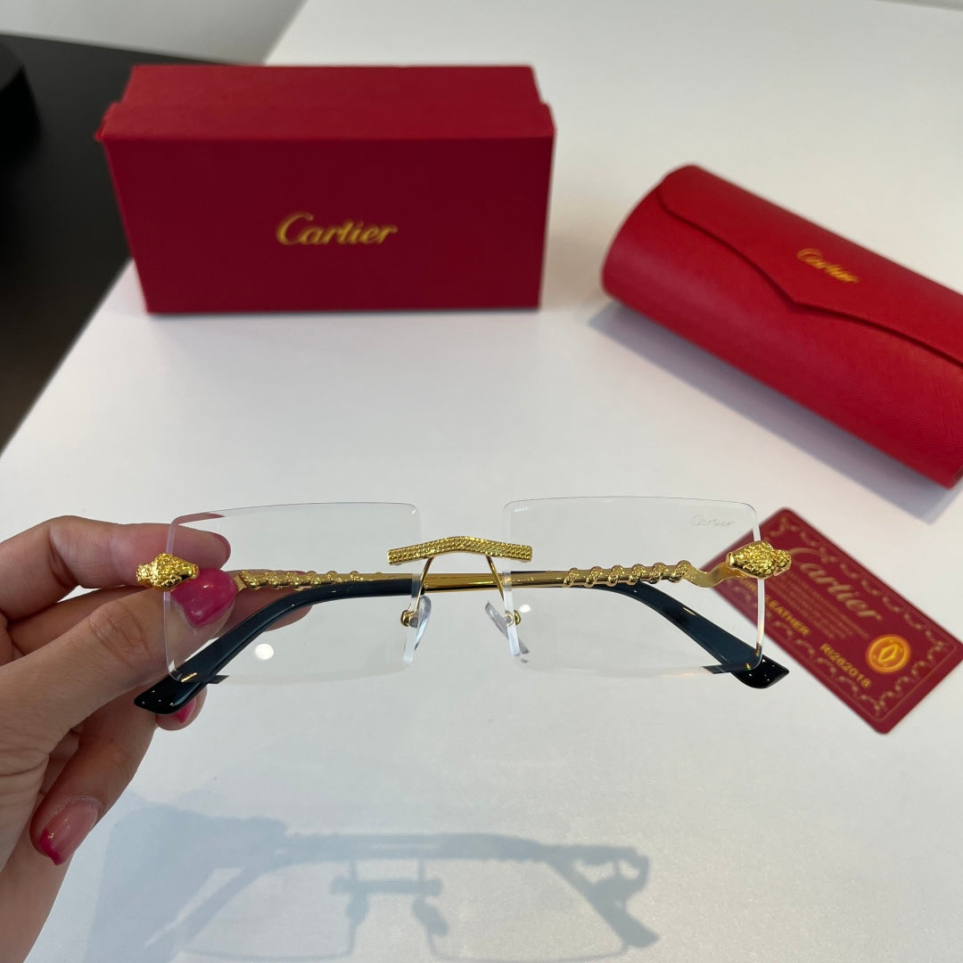 Cartier Lightweight Metal Rimless Silver Lens Sunglasses for Men & Wo - 358556 - detail image 5
