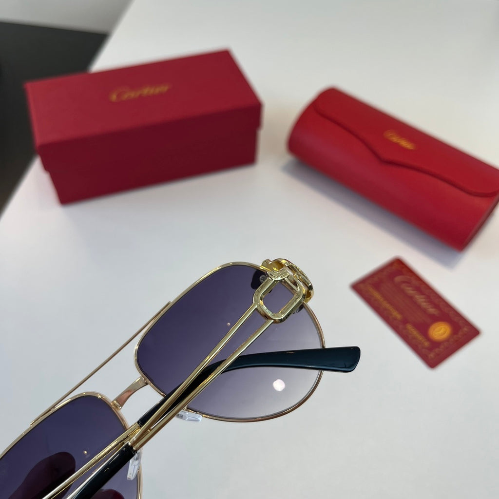 Cartier Lightweight Metal Rimless Blue Lens Sunglasses for Men & Wome - 399051 - detail image 10