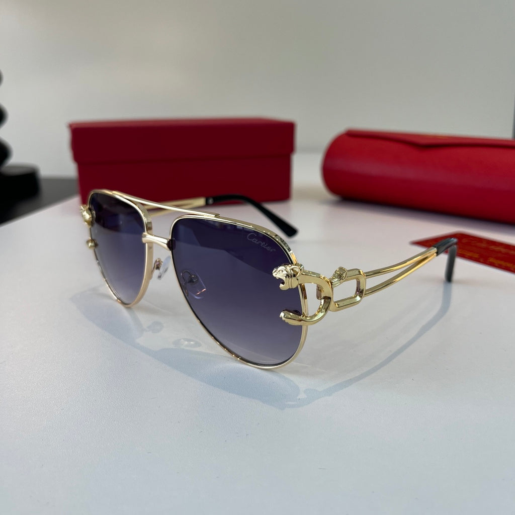 Cartier Lightweight Metal Rimless Blue Lens Sunglasses for Men & Wome - 358557 - detail image 3