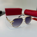 Cartier Lightweight Metal Rimless Blue Lens Sunglasses for Men & Wome - 399051