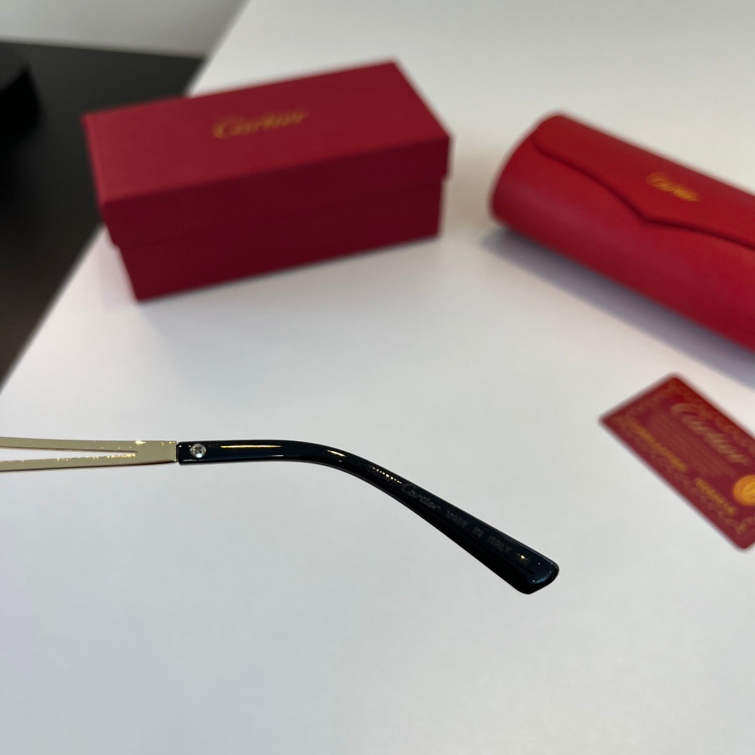 Cartier Lightweight Metal Rimless Blue Lens Sunglasses for Men & Wome - 399051 - detail image 8
