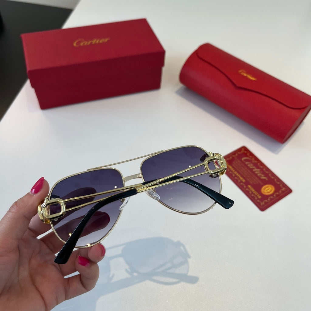 Cartier Lightweight Metal Rimless Blue Lens Sunglasses for Men & Wome - 399051 - detail image 7