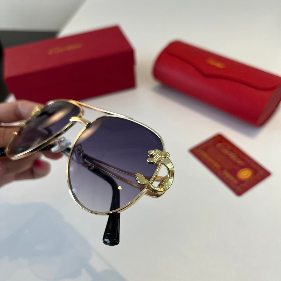 Cartier Lightweight Metal Rimless Blue Lens Sunglasses for Men & Wome - 358557 - detail image 6