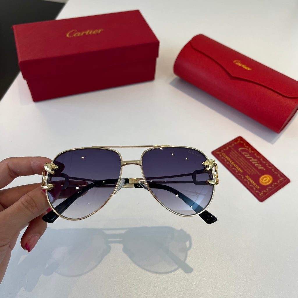 Cartier Lightweight Metal Rimless Blue Lens Sunglasses for Men & Wome - 358557 - detail image 5