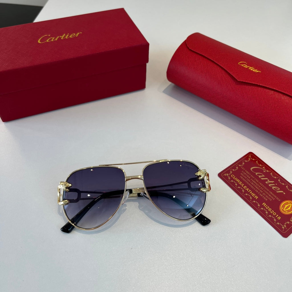 Cartier Lightweight Metal Rimless Blue Lens Sunglasses for Men & Wome - 399051 - detail image 4