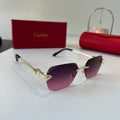 Cartier Lightweight Metal Rimless Purple Lens Sunglasses for Men & Wo - 358558