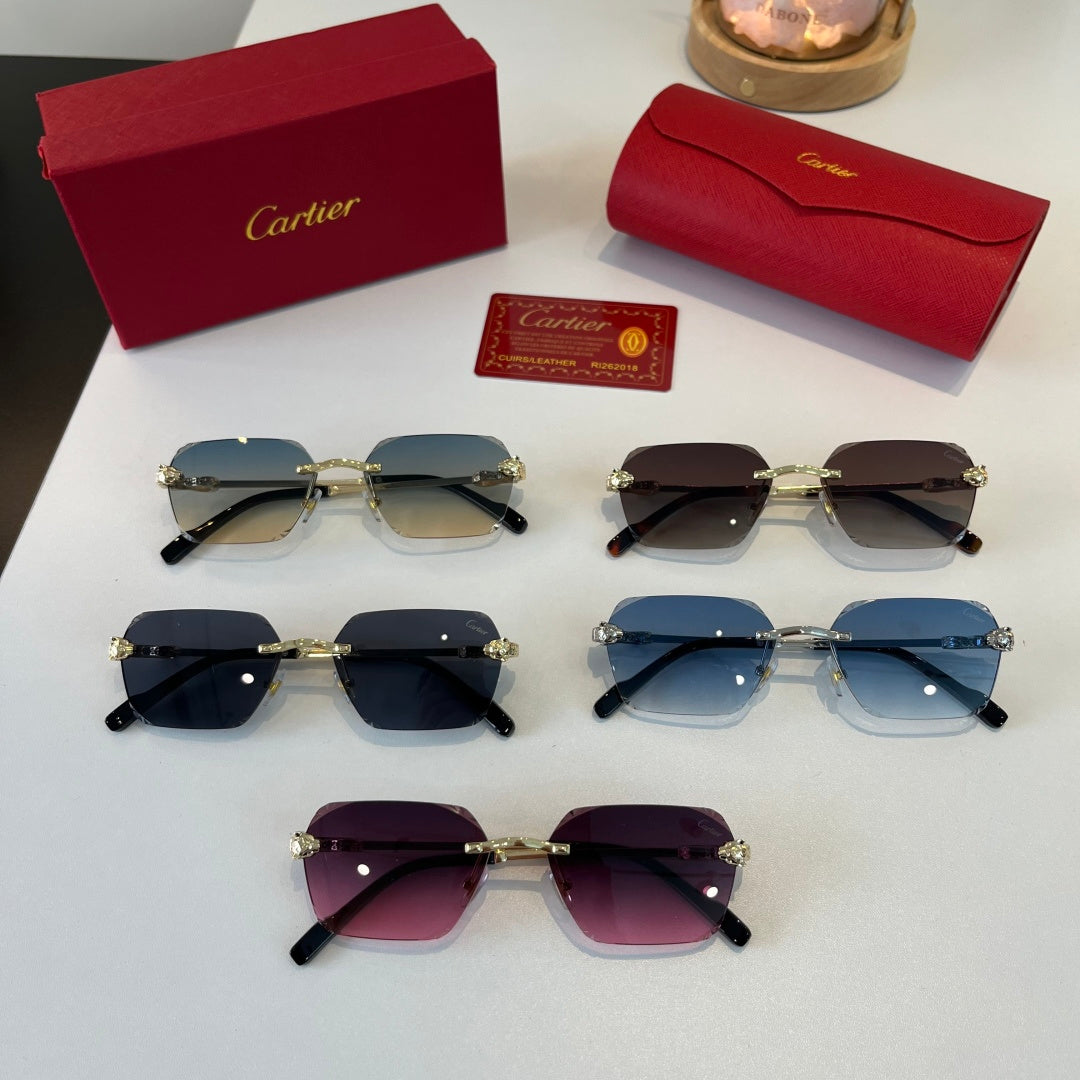 Cartier Lightweight Metal Rimless Purple Lens Sunglasses for Men & Wo - 399052 - detail image 11