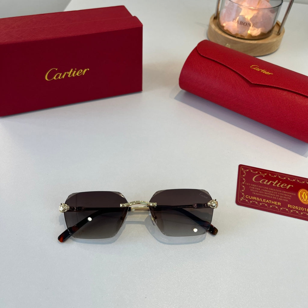 Cartier Lightweight Metal Rimless Silver Lens Sunglasses for Men & Wo - 358559 - detail image 4