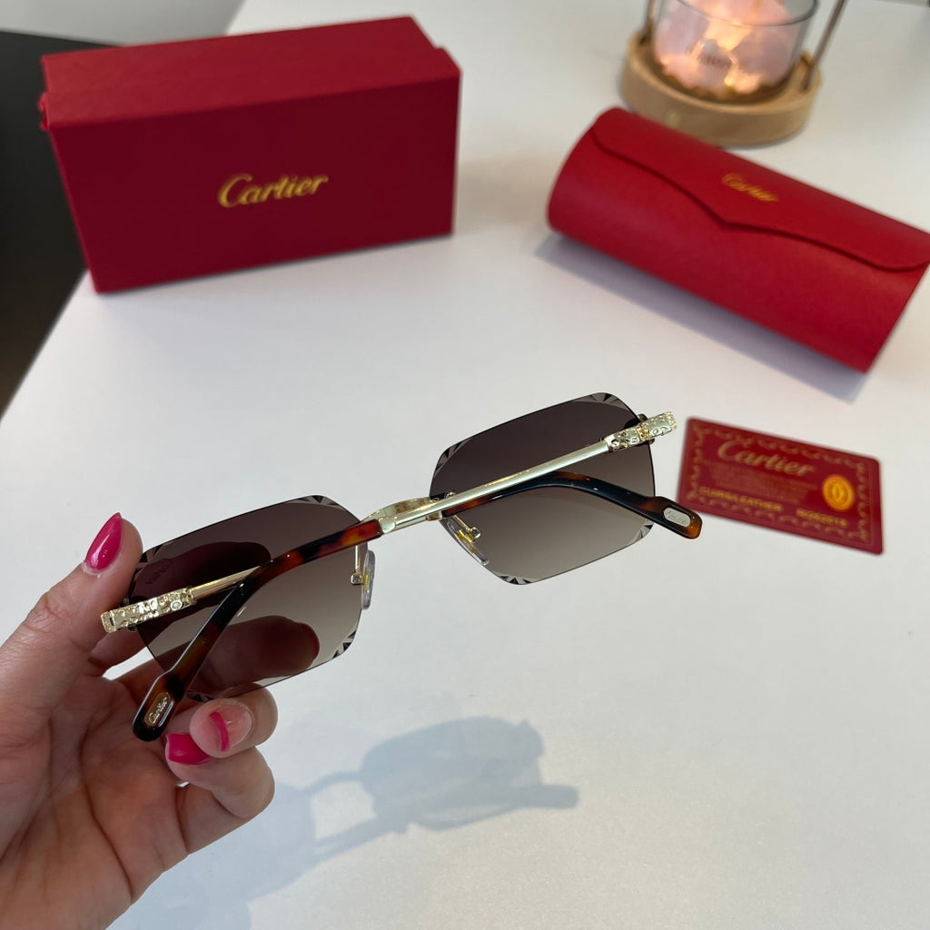 Cartier Lightweight Metal Rimless Silver Lens Sunglasses for Men & Wo - 399053 - detail image 8