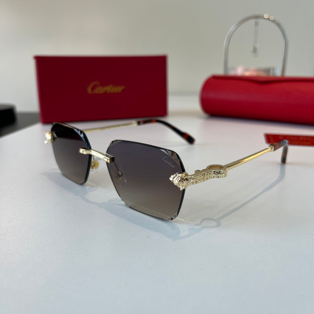 Cartier Lightweight Metal Rimless Silver Lens Sunglasses for Men & Wo - 399053 - detail image 2