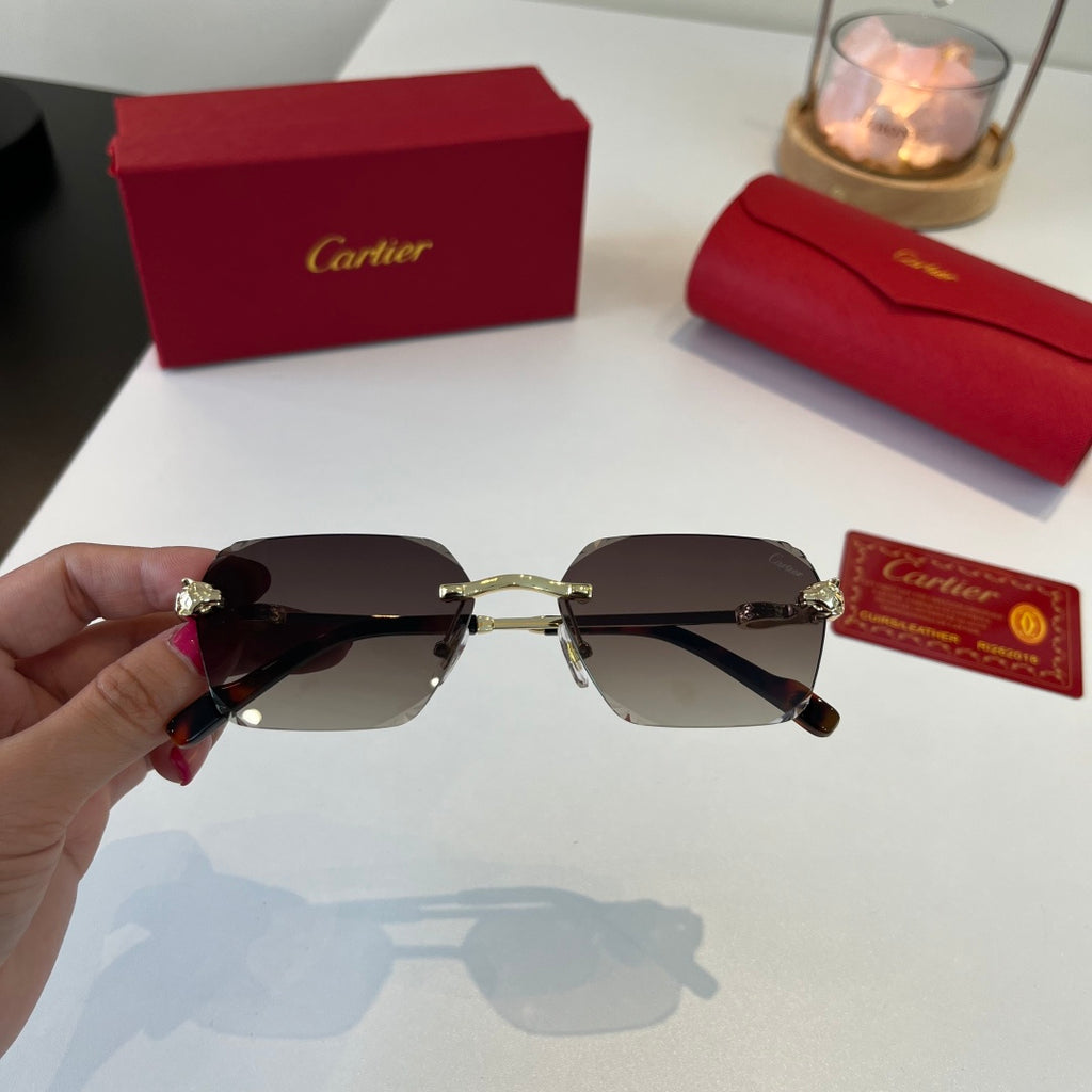 Cartier Lightweight Metal Rimless Silver Lens Sunglasses for Men & Wo - 399053 - detail image 5