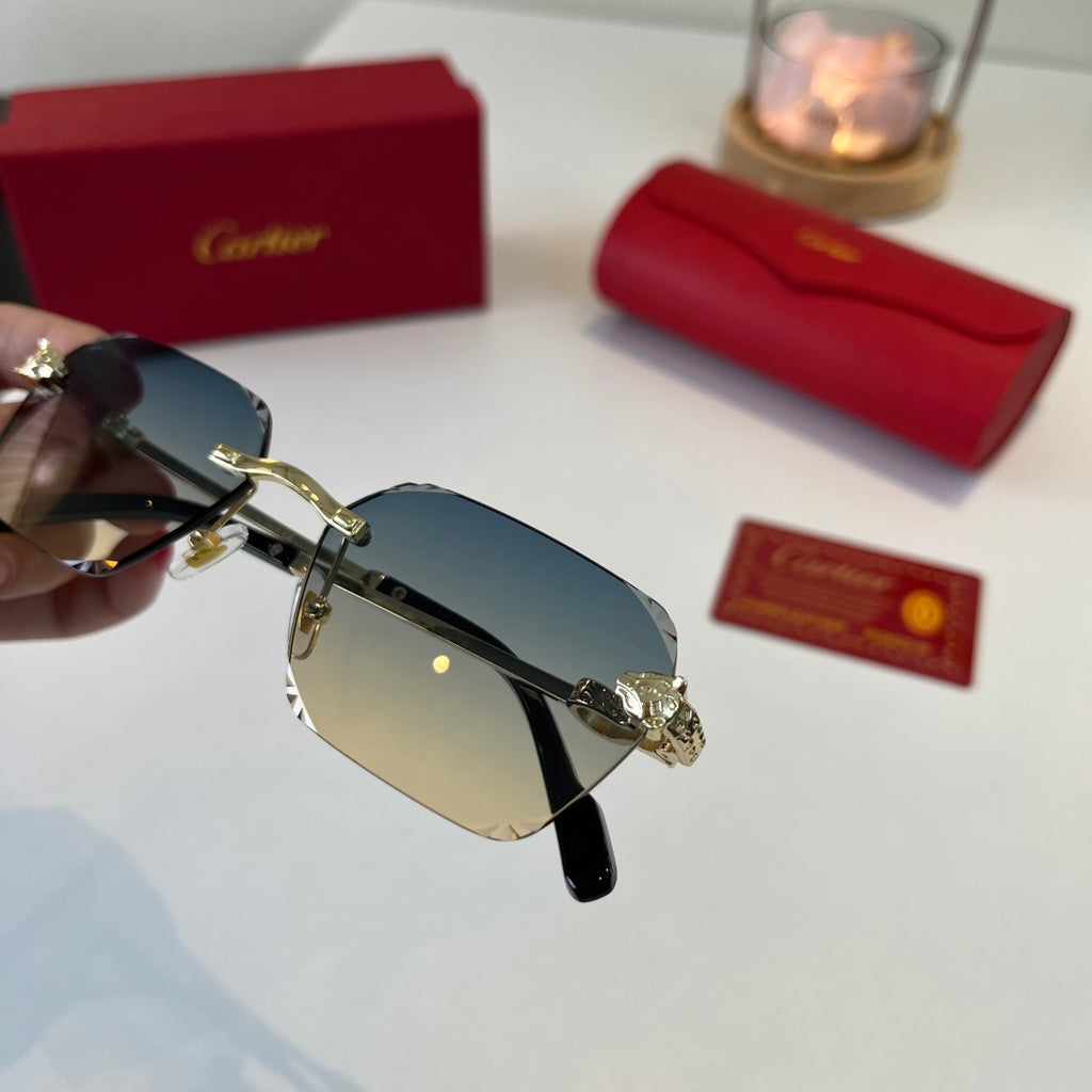 Cartier Lightweight Metal Rimless Silver Lens Sunglasses for Men & Wo - 358549 - detail image 7