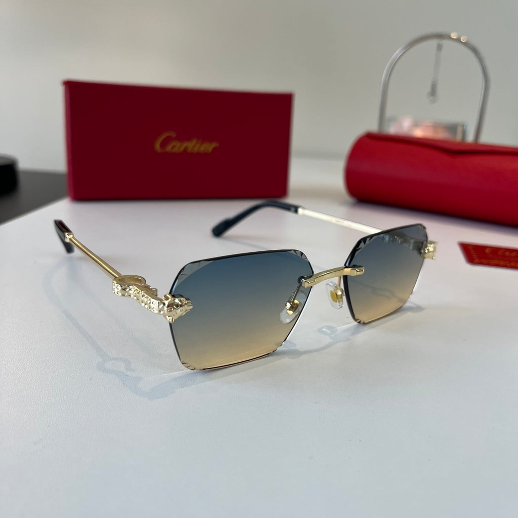 Cartier Lightweight Metal Rimless Silver Lens Sunglasses for Men & Wo - 399054