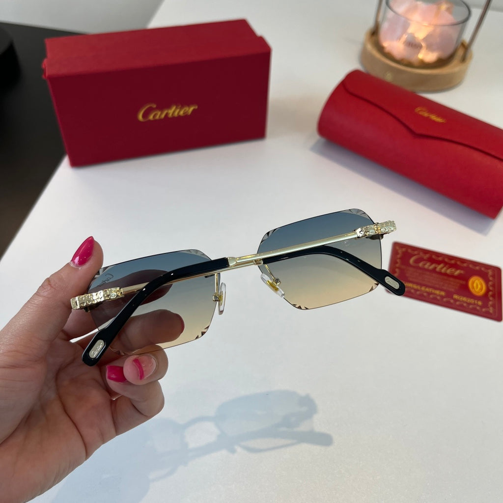 Cartier Lightweight Metal Rimless Silver Lens Sunglasses for Men & Wo - 399054 - detail image 9