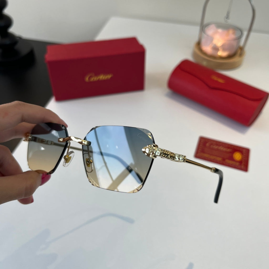 Cartier Lightweight Metal Rimless Silver Lens Sunglasses for Men & Wo - 399054 - detail image 4