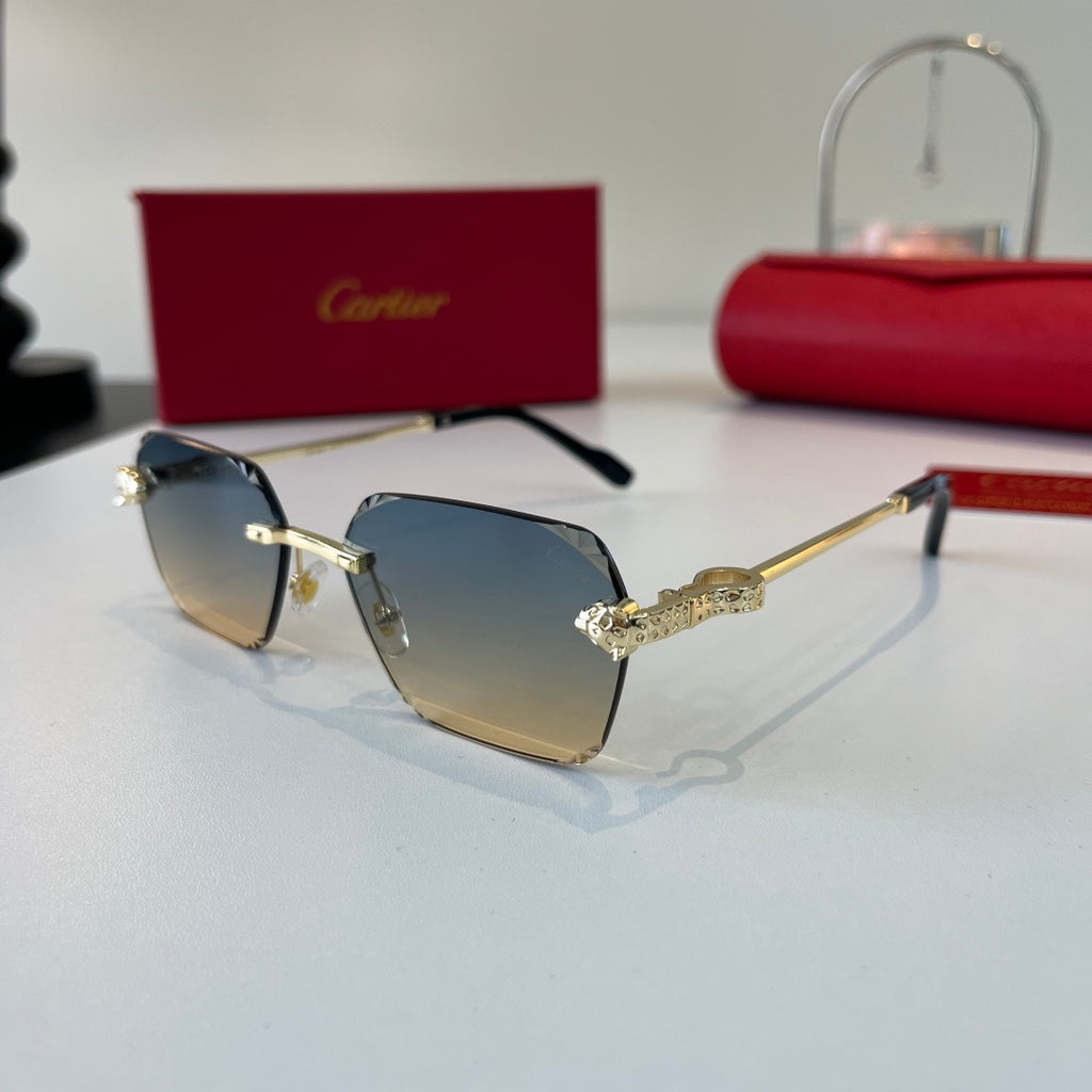 Cartier Lightweight Metal Rimless Silver Lens Sunglasses for Men & Wo - 358549 - detail image 3