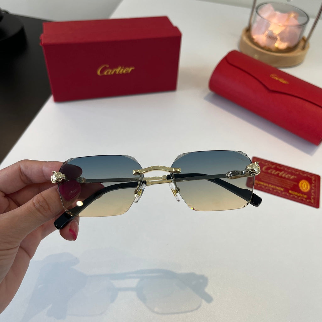 Cartier Lightweight Metal Rimless Silver Lens Sunglasses for Men & Wo - 399054 - detail image 6