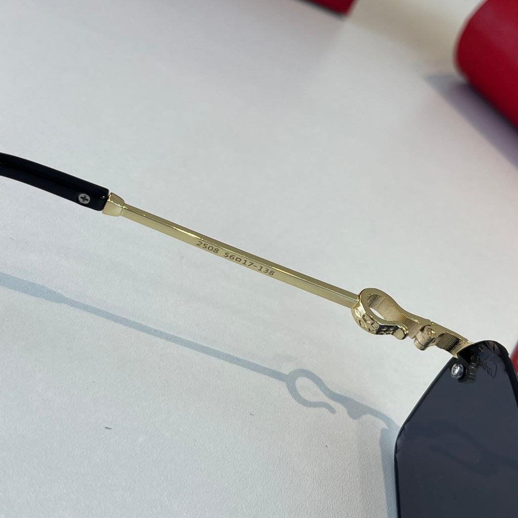 Cartier Lightweight Metal Rimless Blue Lens Sunglasses for Men & Wome - 399055 - detail image 9