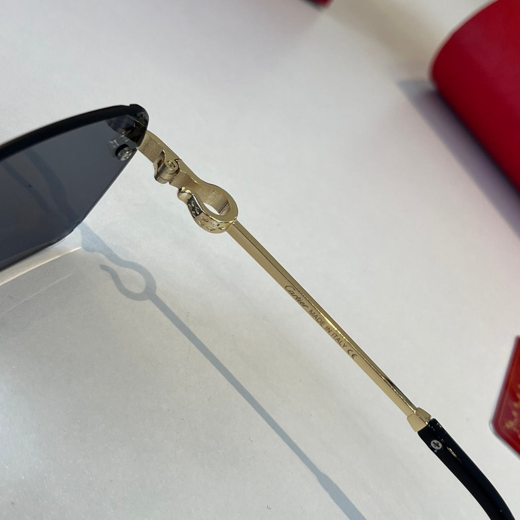 Cartier Lightweight Metal Rimless Blue Lens Sunglasses for Men & Wome - 399055 - detail image 10
