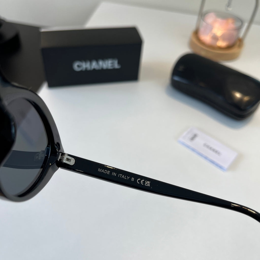 Chanel Cat-Eye Black Lens Sunglasses for Men & Women - 398515 - detail image 9