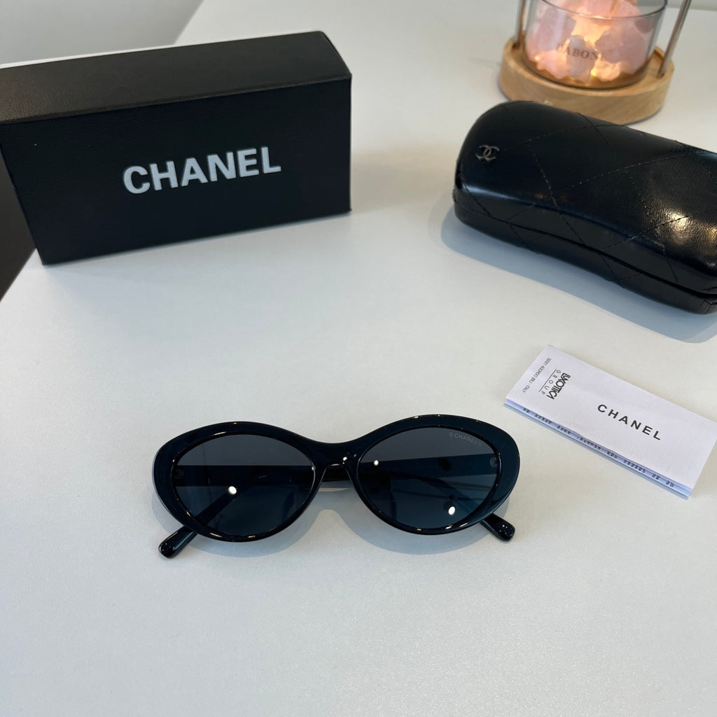 Chanel Cat-Eye Black Lens Sunglasses for Men & Women - 358013 - detail image 4