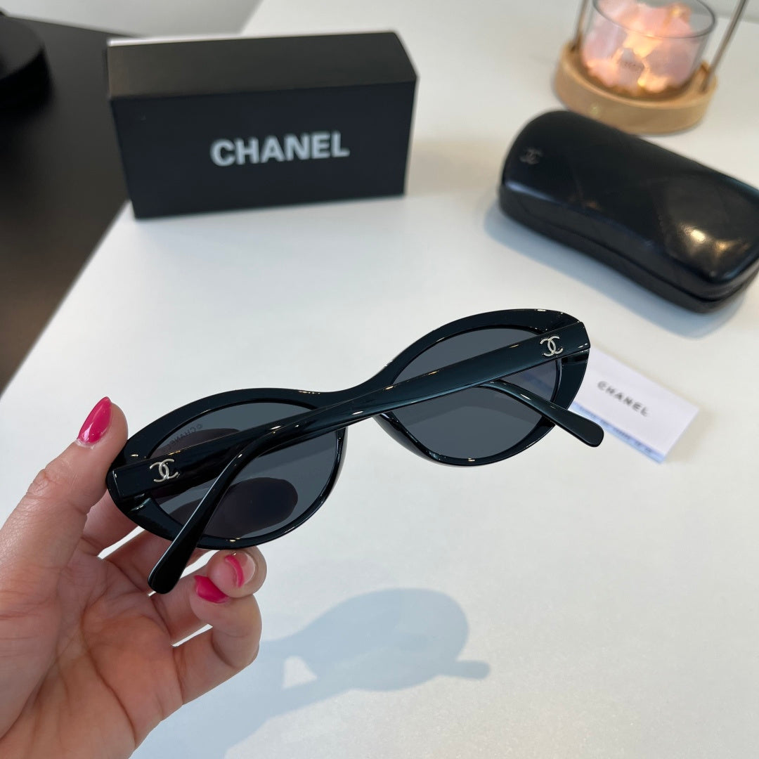 Chanel Cat-Eye Black Lens Sunglasses for Men & Women - 358013 - detail image 7