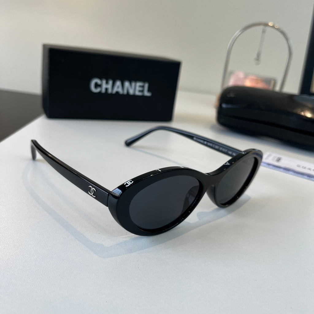 Chanel Cat-Eye Black Lens Sunglasses for Men & Women - 358013
