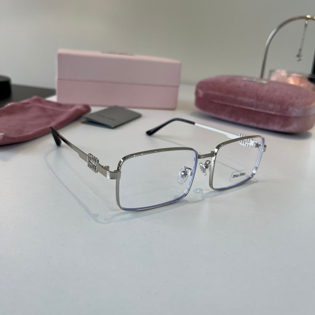 Miu Miu Metal Fashion Silver Lens Sunglasses for Men & Women - 358722