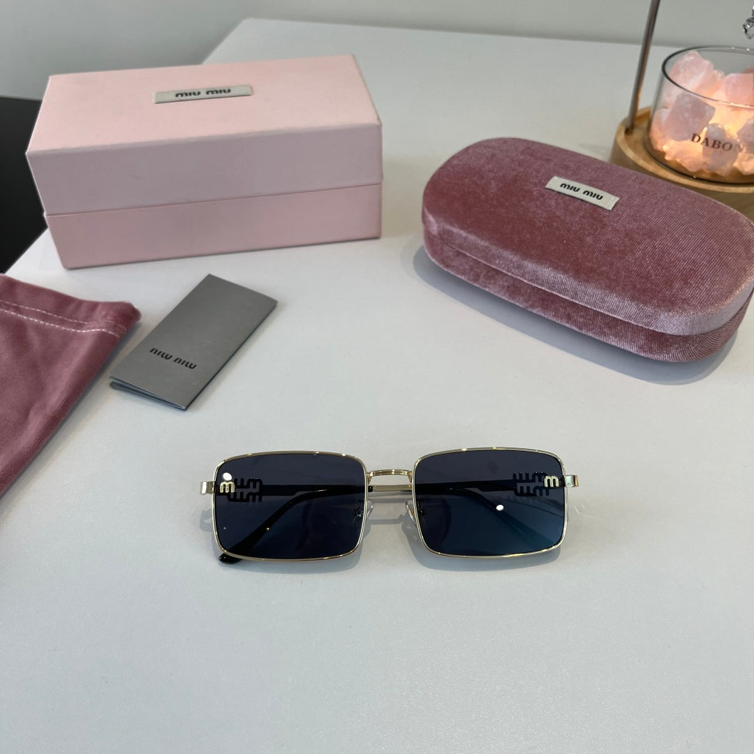 Miu Miu Metal Fashion Blue Lens Sunglasses for Men & Women - detail image 4